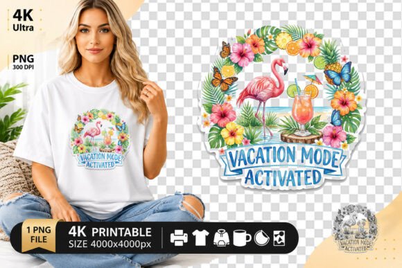Download Tropical Flamingo Vacation Mode Tee - Tropical flamingo Collection