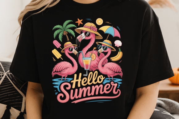 Download Tropical Flamingo Hello Summer PNG - Tropical flamingo Collection