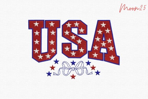 Download USA Patriotic Stars Bow Applique Fourth - Premium Resources